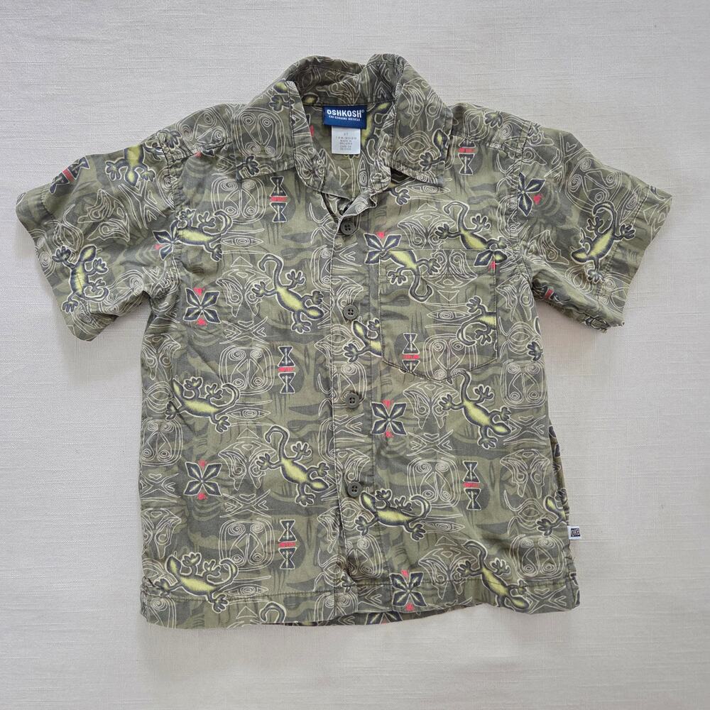 Vintage Oshkosh Gecko Cotton Shirt 3t/4t